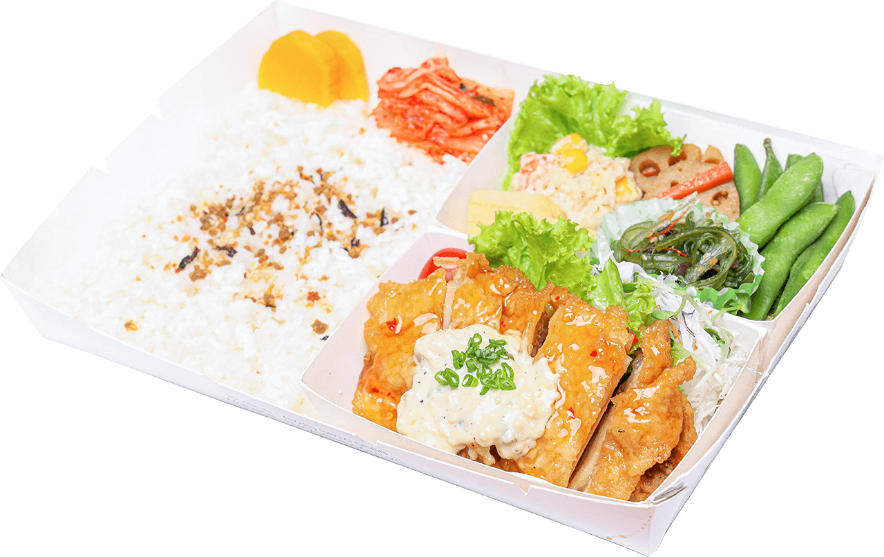 Deluxe chicken w/sweet and sour sauce bento
