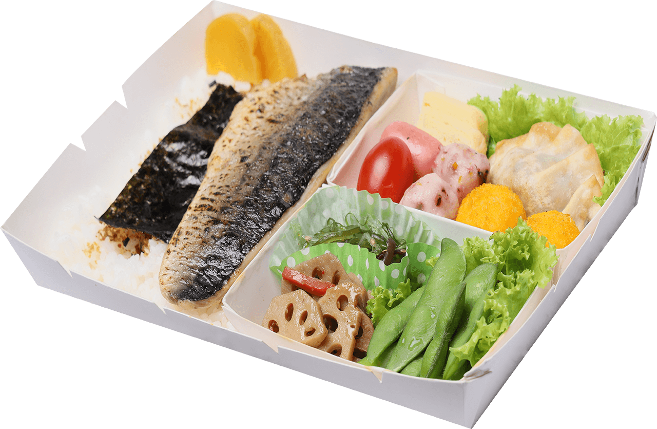 Grill mackerel bento